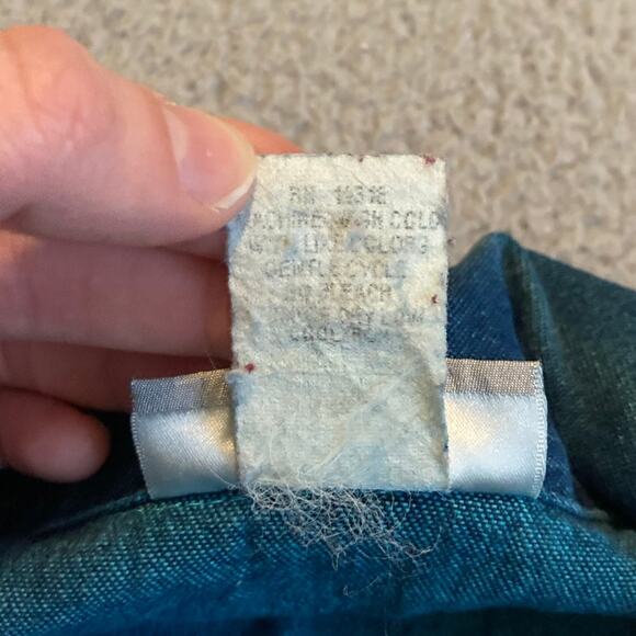 Vintage Amica Denim Button Top Large Floral Embroidery Long Sleeve Retro Western - Picture 13 of 16